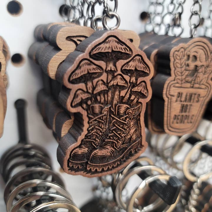 Fungi Boots Keychain for wholesale by Two Makers Crew