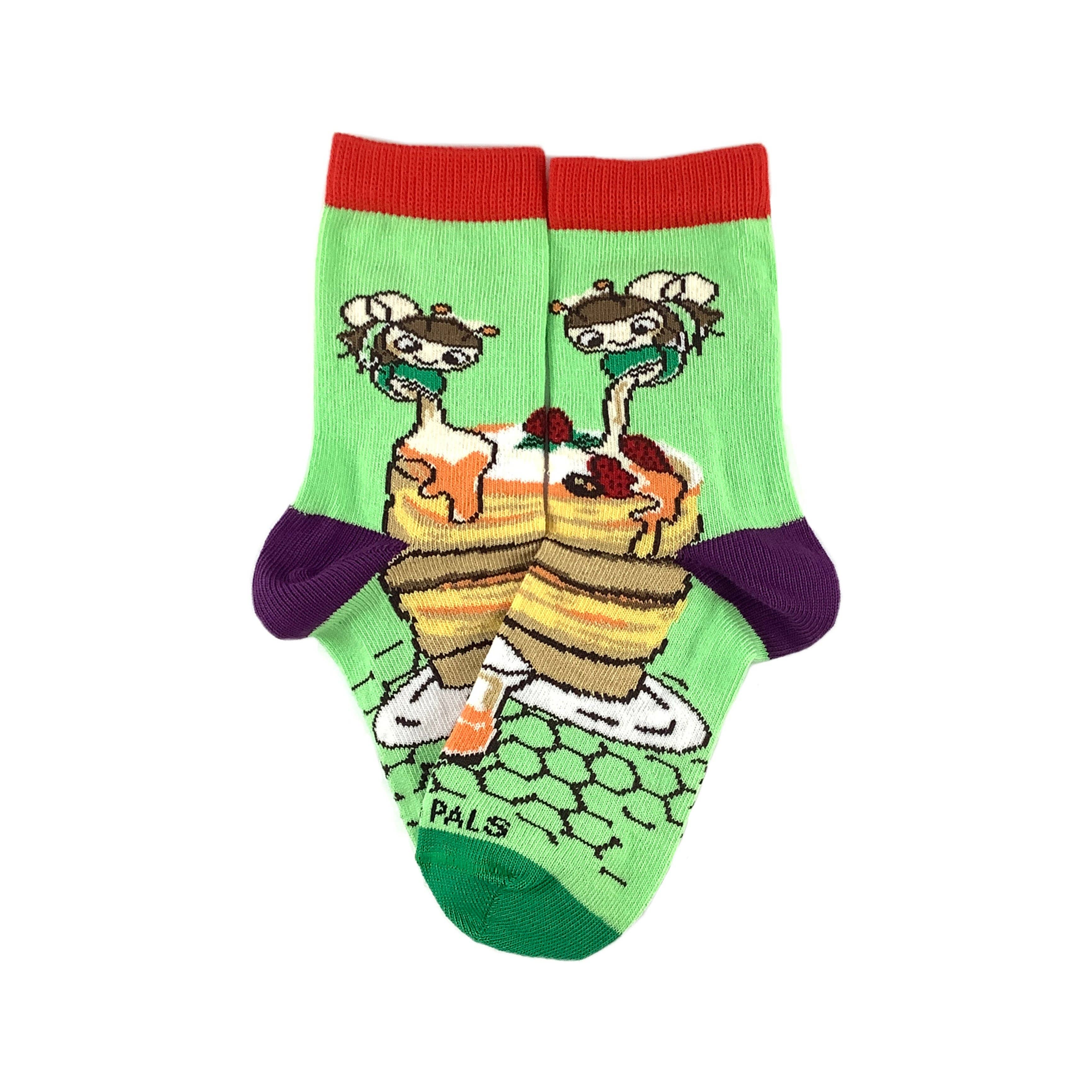 Sock Panda – wholesale Socks – Child – Yummy Pancake Breakfast Bee Honey Sock (Ages 3-7) from the Sock Panda