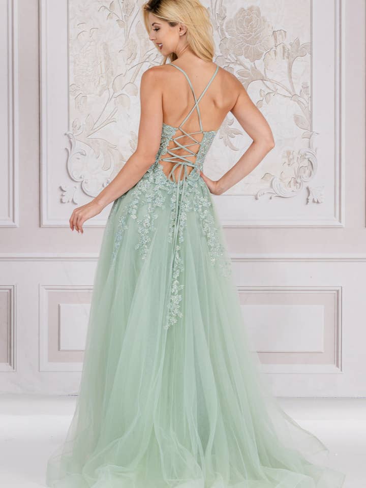 LAATM1006B Spaghetti Straps Long White Bridal Dress for wholesale on Faire2