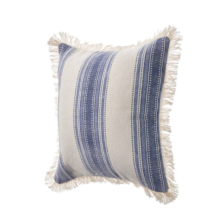 Navy & Ivory Coastal Textured Throw Pillow for wholesale on Faire2