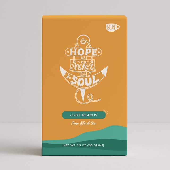 Thé noir à la pêche selon Bible Verse - « L'espoir est une ancre » pour la vente par Little Prayer Tea Company