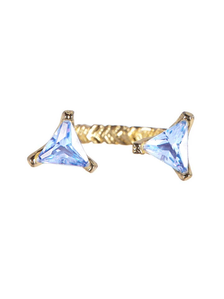 Sky Blue Crystal Twilight Arrows Ring - GF for engroshandel hos Zoey Simmons