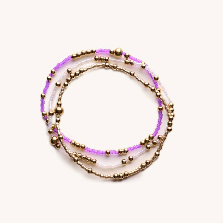 Conjunto de Pulseras para el Día del Partido - Morado para venta al por mayor de Nikki Smith Designs