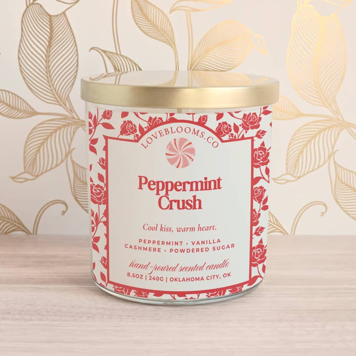 Peppermint Crush Candle | Peppermint + Cashmere for wholesale by Love Blooms