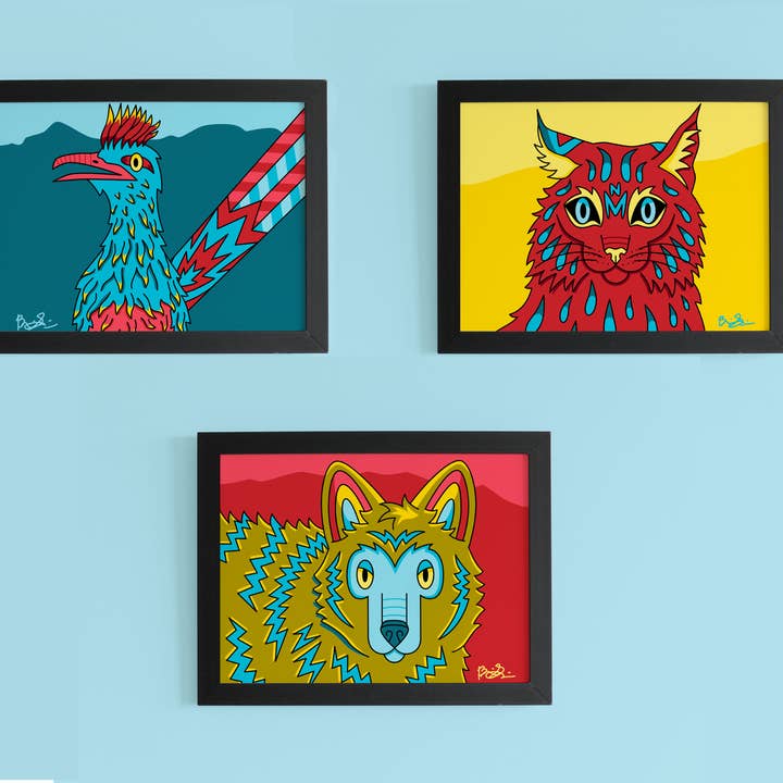 Brianna Gardocki Art - Wholesale Art Print - Roadrunner New Mexico Enchanted Desert Art Print1