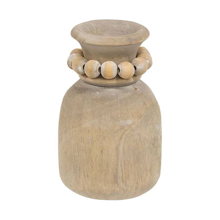 Beaded Wooden Vase Small for wholesale by Col House Designs