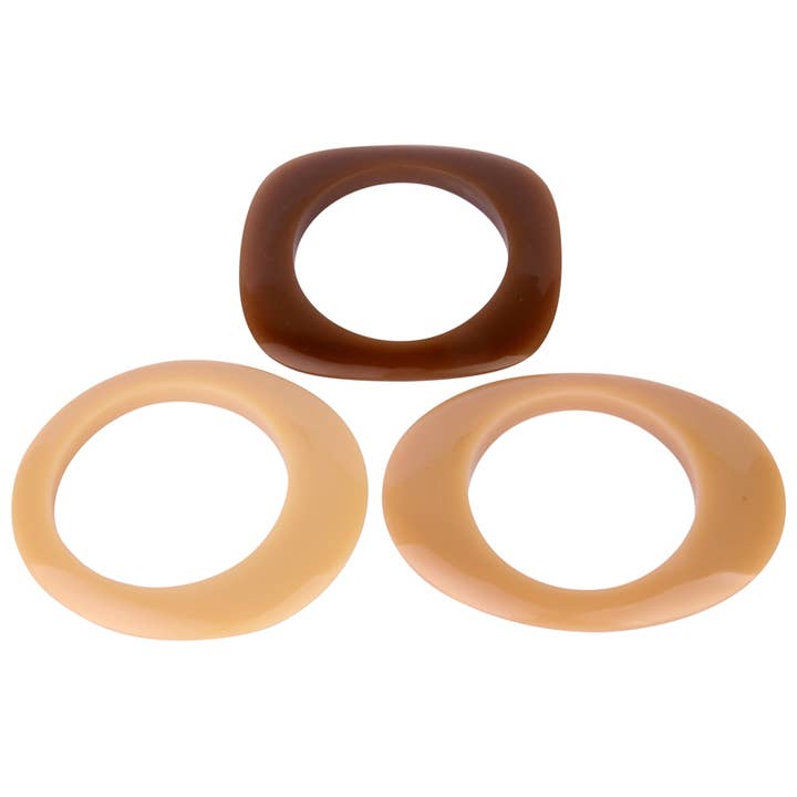 Resin set 3 bangle bracelets brown each bangle $6, set 3 $18 for wholesale by Erik & Mike