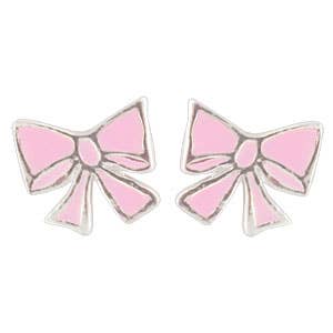 ear studs pink bow 925 silver for wholesale by Janusch