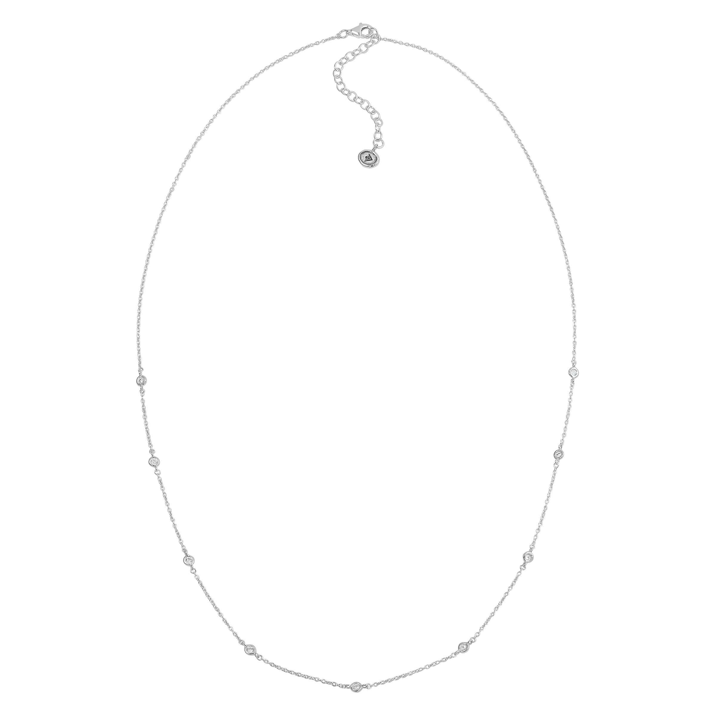 White Silpada Allium Necklace with Cubic Zirconia in Silver for wholesale on Faire8