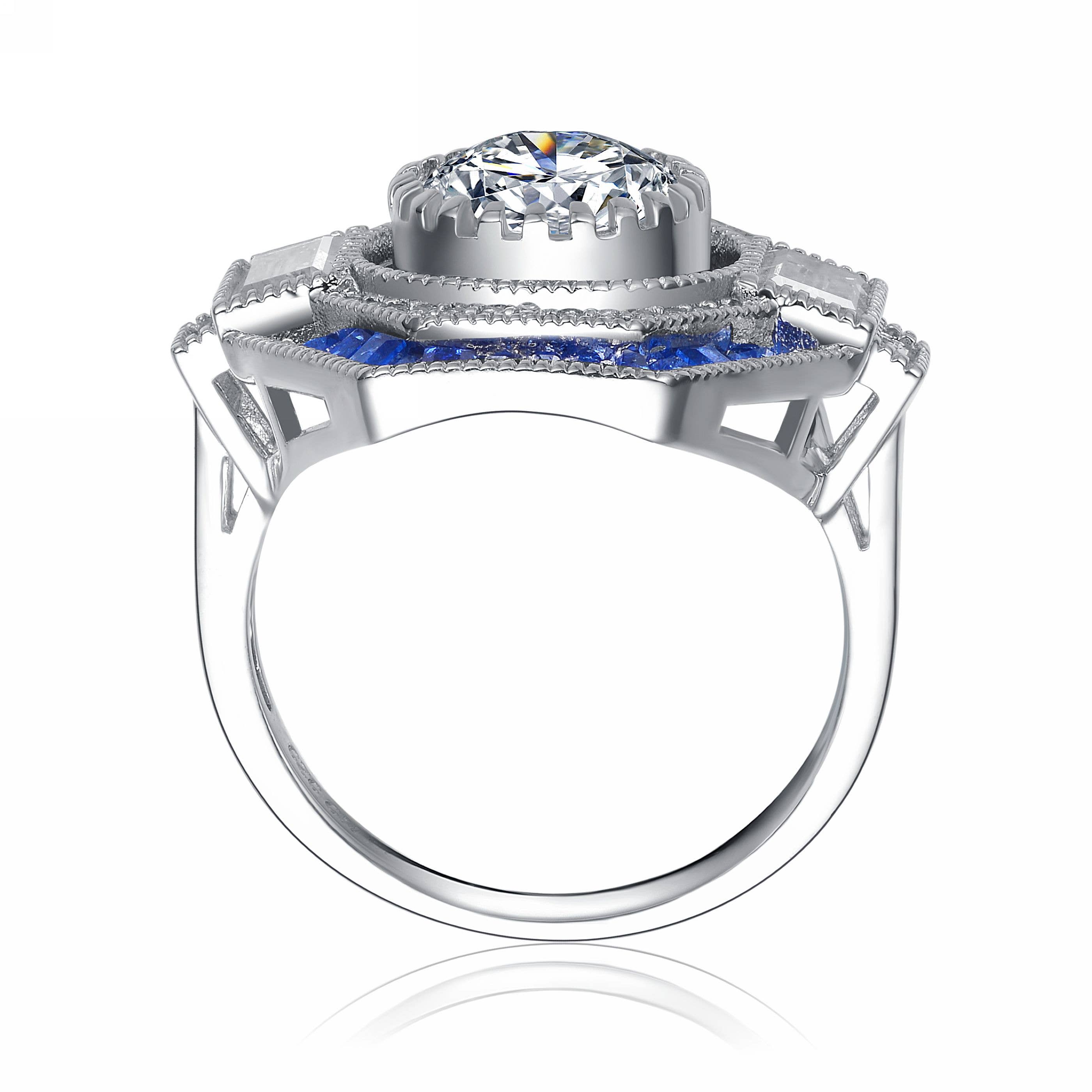 Genevive – Großhandel Verlobungsringe – Ring SAPHIRE ANTIQUE aus Sterlingsilber (5709-S-6)2