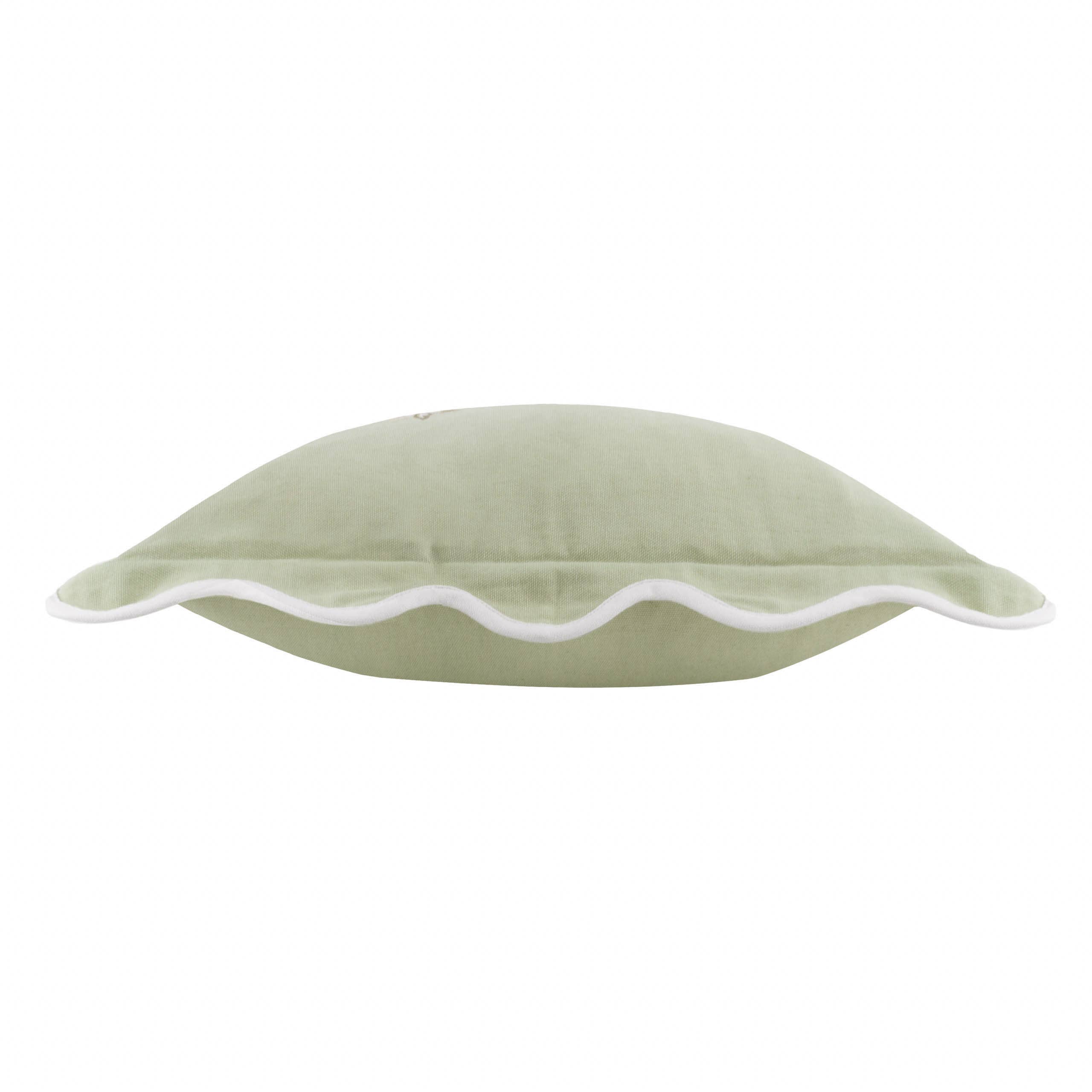 Adele Floral Embroidered Cushion Sage for wholesale on Faire3