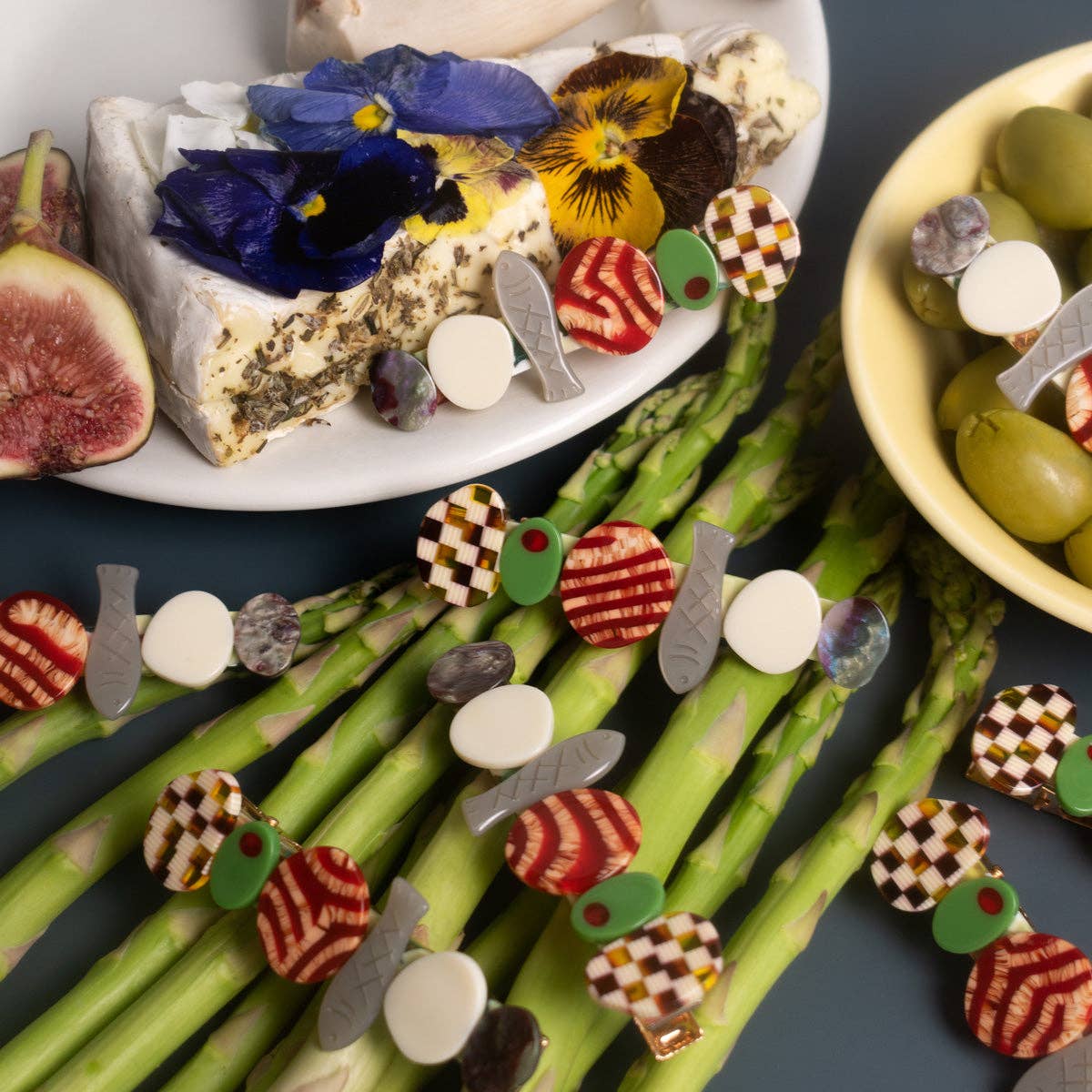 WINONA IRENE - Wholesale Hair Clip - Women's - Hors D’oeuvre Appetizer Multicolor Alligator Hair Clip10