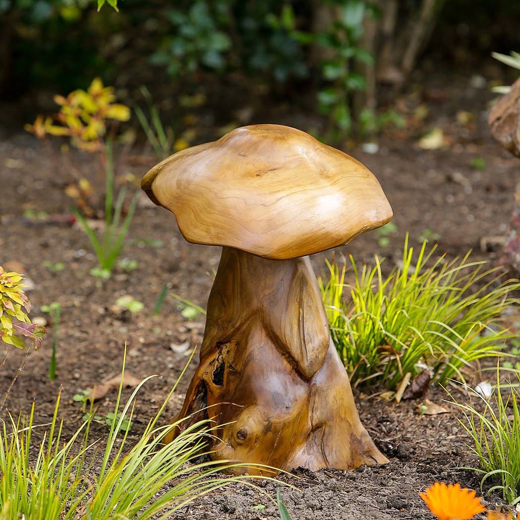 Garden Age Supply - Wholesale Outdoor Ornament/Decor - Teak Wild Mushrooms - Decorative0