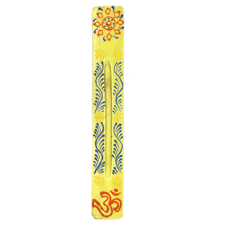 Wooden Incense Stick Ash Catcher (11 in.) - Yellow for wholesale by Designs by Deekay Inc.