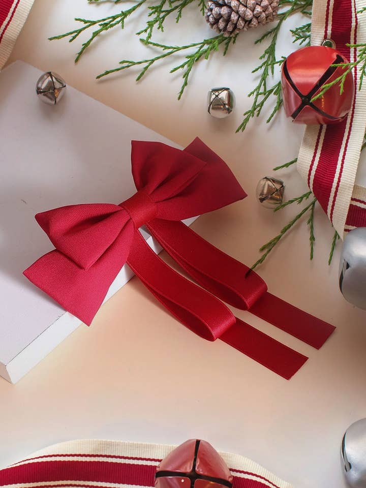 ,,,,,...SI-26308 Silk Satin Bow Hair Clips Barrettes for wholesale by 42POPS