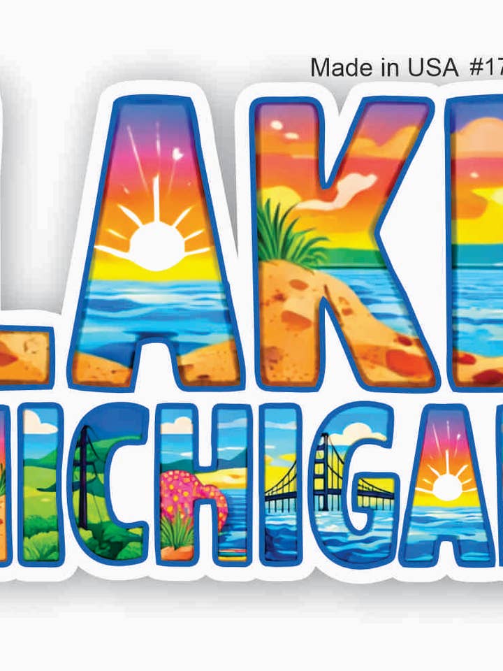 Autocollant du lac Michigan pour la vente par Big monkey