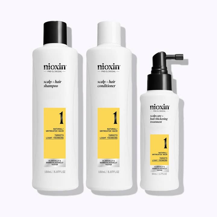 Nioxin System 1 Kit for Natural Untreated Hair with Light Thinning for wholesale by Dermstreet