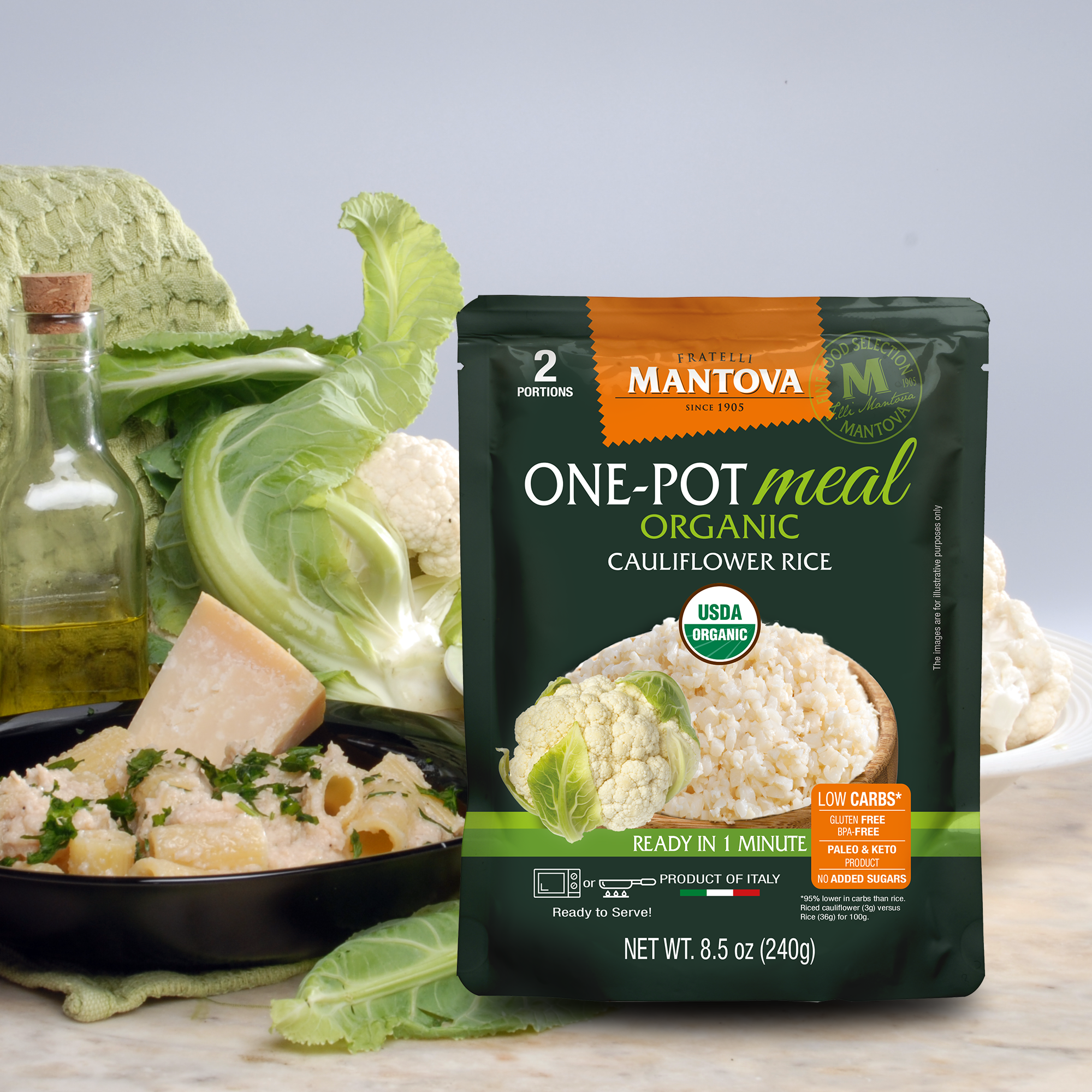 Fine Italian Food - Wholesale Rice - Mantova Organic Cauliflower Rice, 8.5 oz.4
