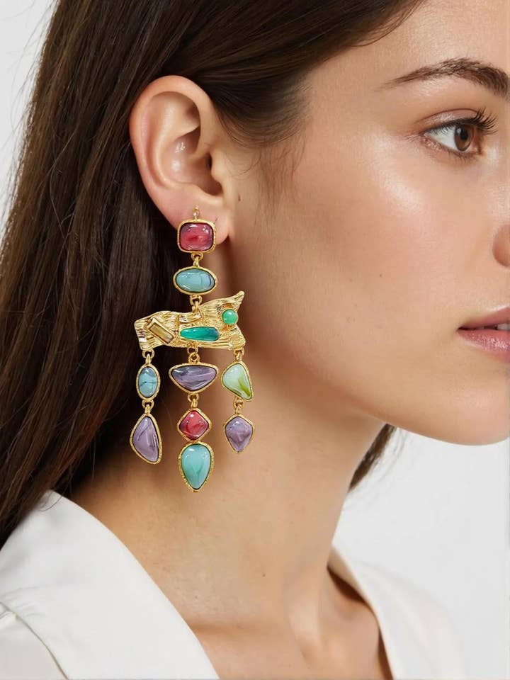 Orecchini Pendenti Sienna - Orecchini Pendenti in Oro 18K per la vendita all'ingrosso da parte di HoopLa