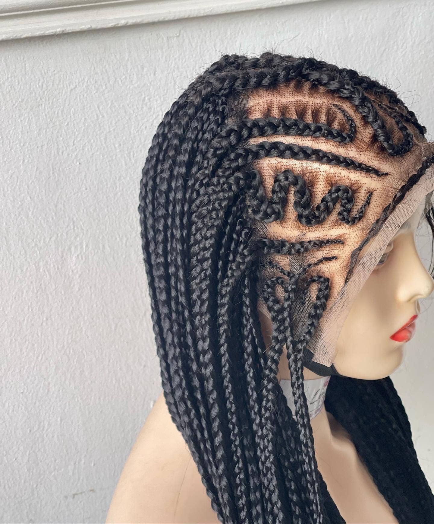 Lamuskwigs - Wholesale Wig/Hair Piece - Cornrow Braided wig for black women. Braided wig with elasti8