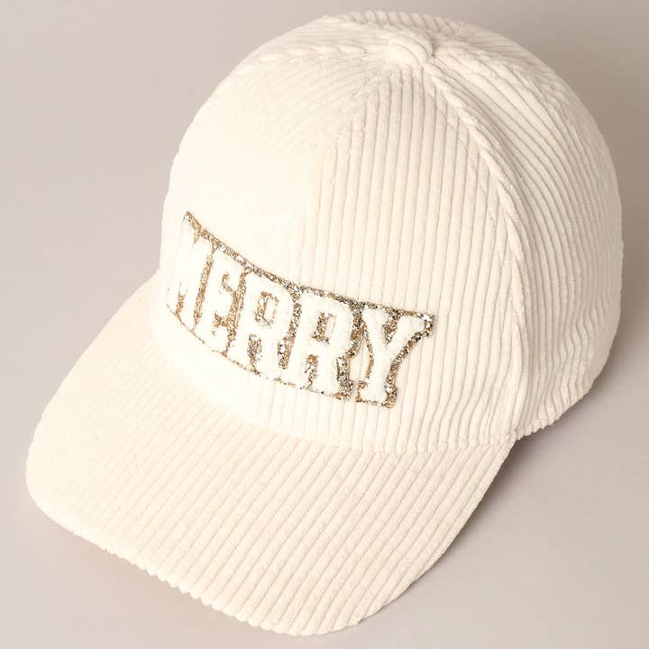 Fashion City - Wholesale Baseball Cap - Women's - MERRY Embroidery Patch Corduroy Cap13