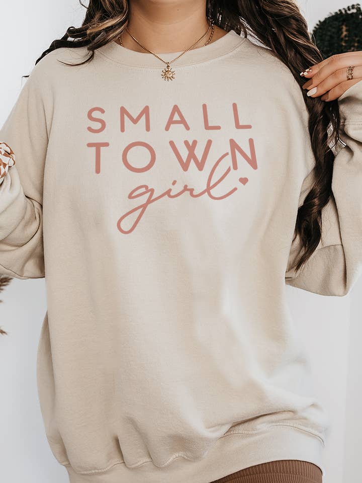 Bella Me – wholesale Sweatshirt med tryck - Dam – Fall Small Town Girl Crewneck3