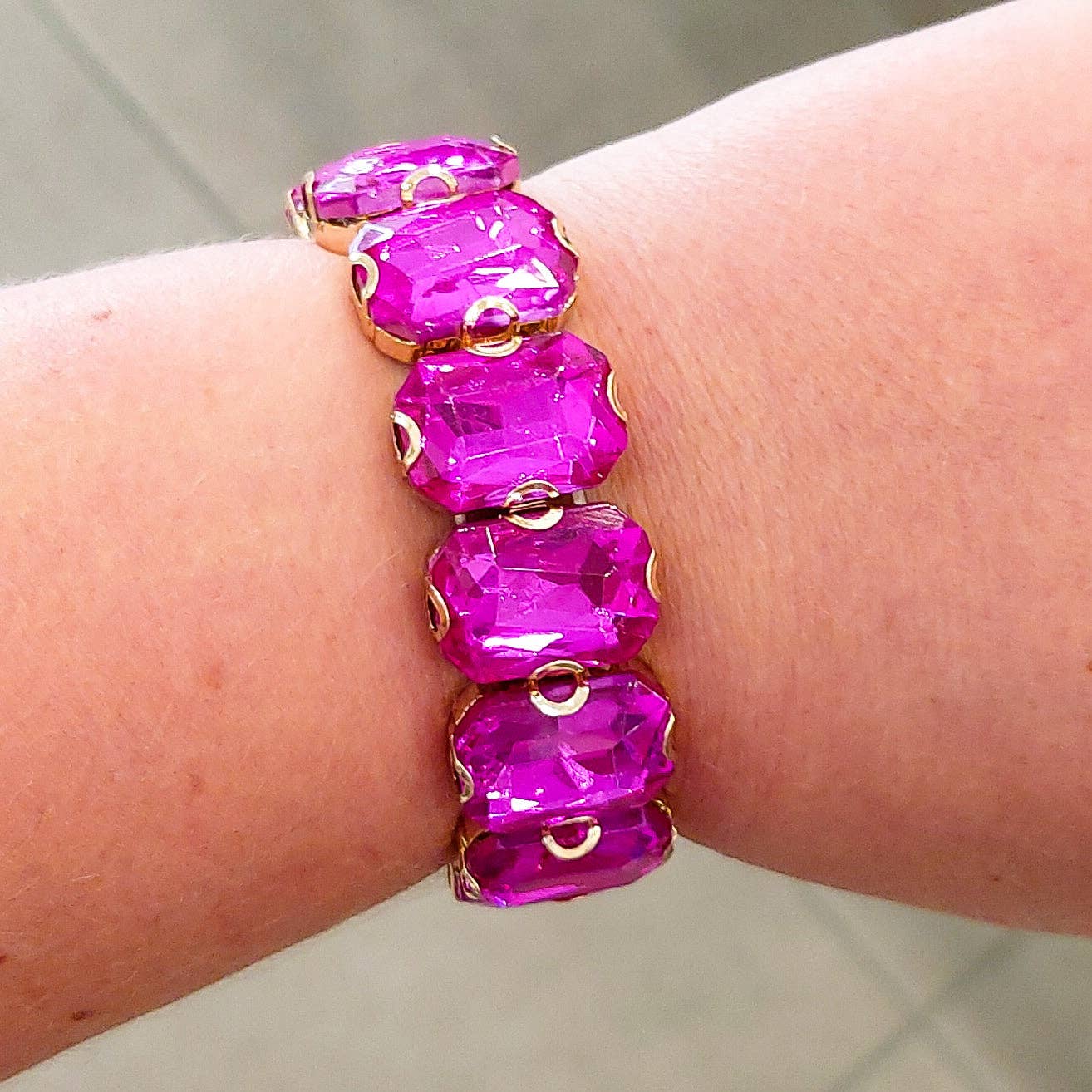 Daemon srls - Wholesale Bangle Bracelet - MARGOT - Bracciale Elasticizzato con pietre sfaccettate - LUCE COLLECTION36