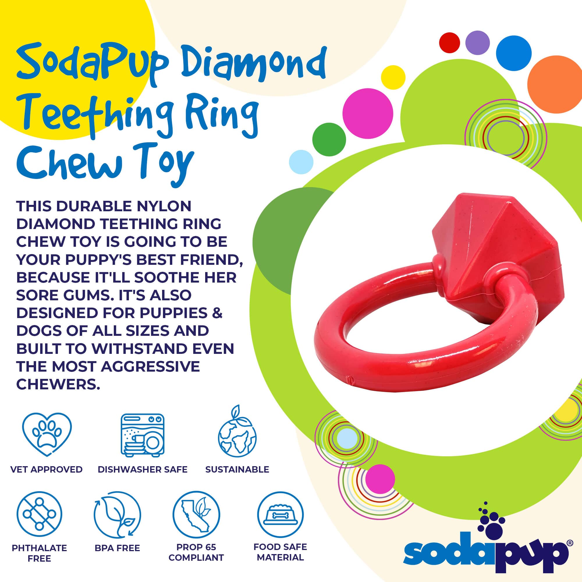 SodaPup Dog Toys - Wholesale Kauwspeeltje voor honden - Hond - Diamanten ring Duurzame nylon bijtring voor puppy's3