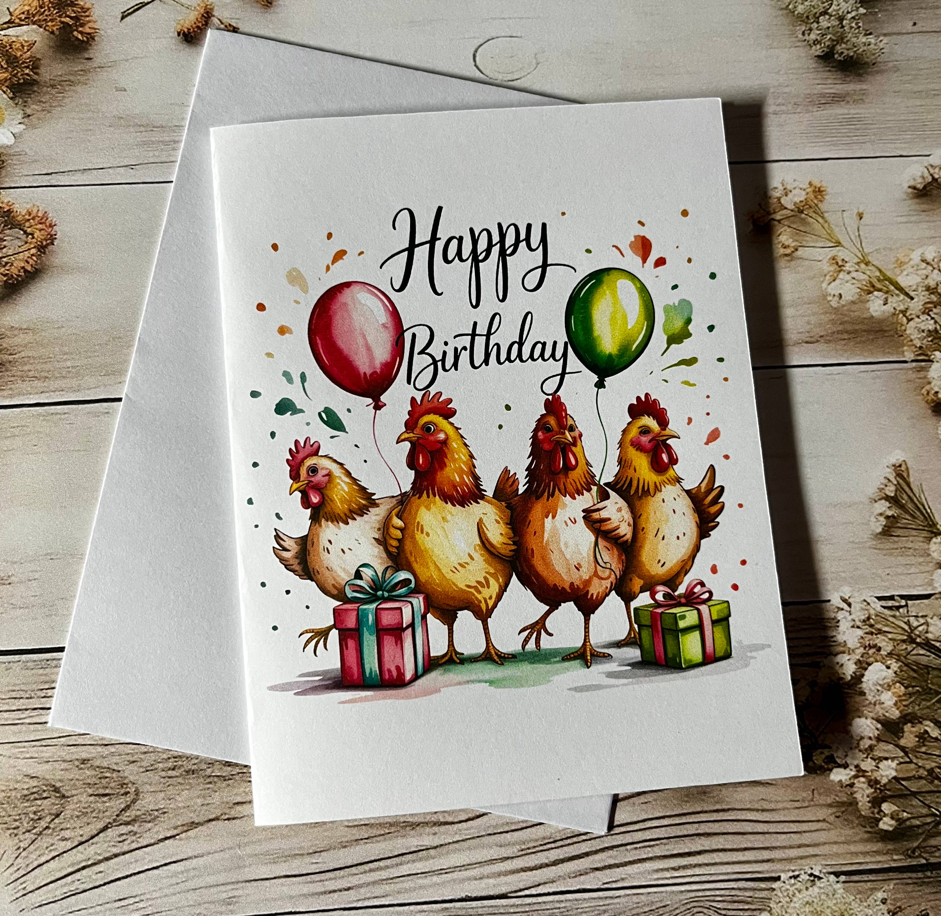 Iowa Paper Farm - Wholesale Easter Card - Birthday chickens greeting card - single 1