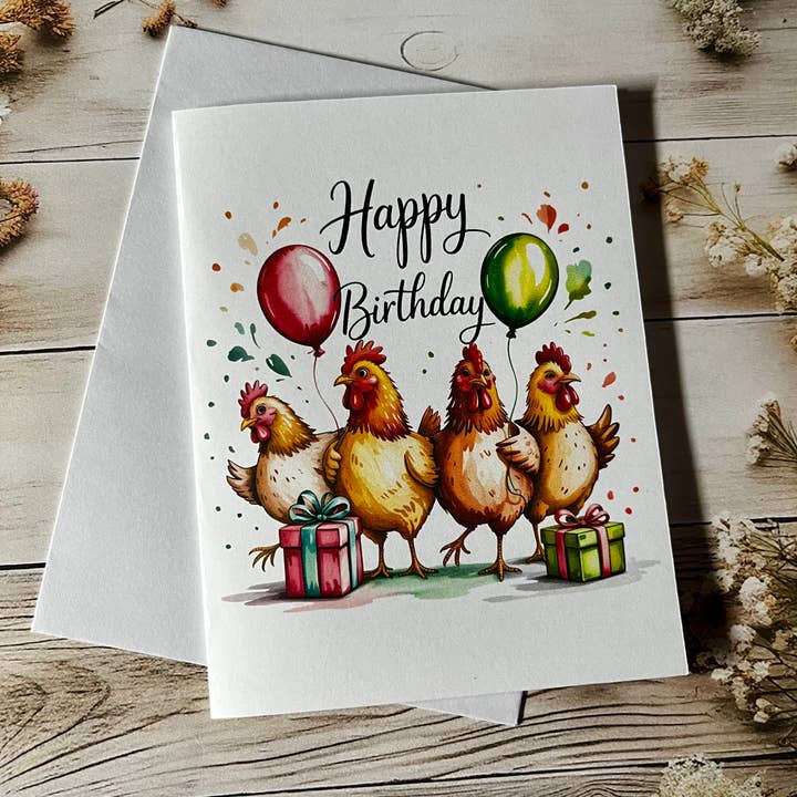 Iowa Paper Farm - Wholesale Easter Card - Birthday chickens greeting card - single 1