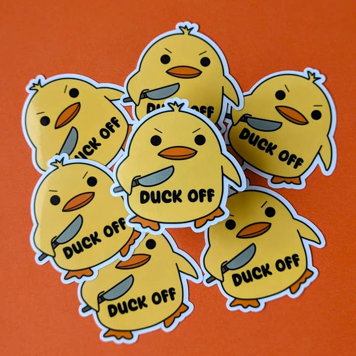Moonlit Creations - Vente Autocollant - Autocollant en vinyle Duck Off, animal drôle et sarcastique3