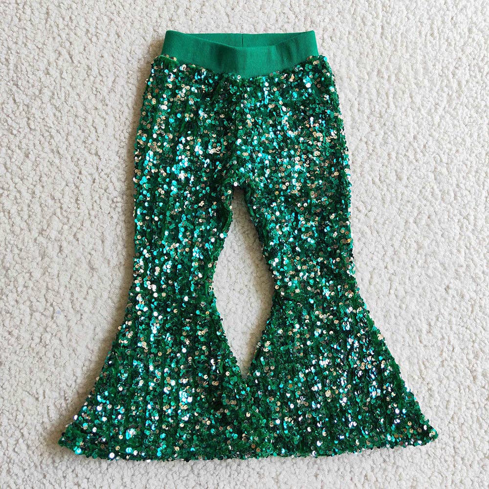 Aier Wholesale - Vente Pantalon – enfant - Pantalon à fond évasé à paillettes pour fêtes d'anniversaire pour petites filles et tout-petits7