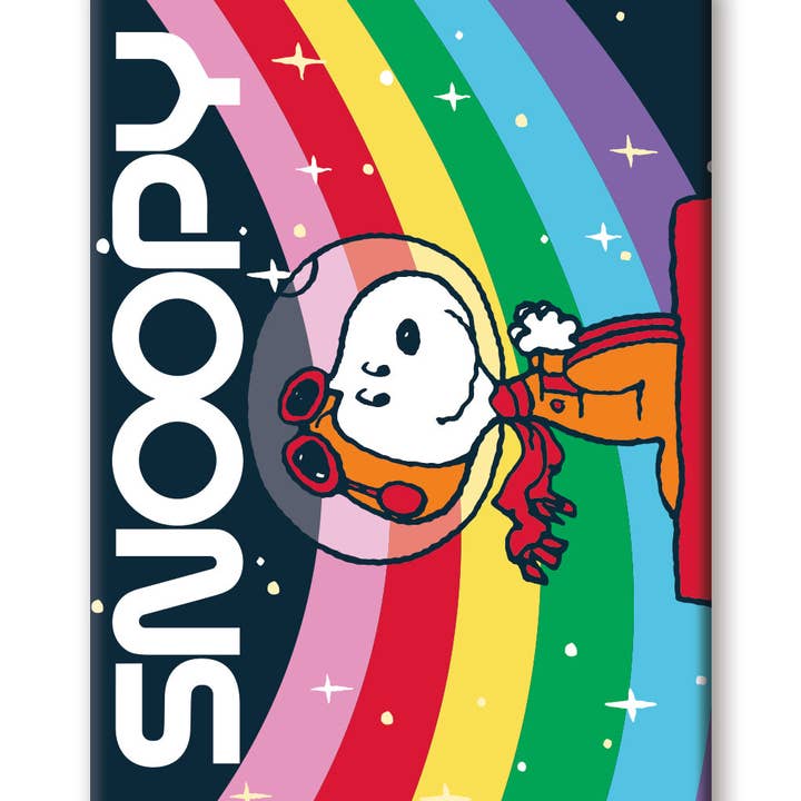 Great Stuff Novelties (GSN) by NMR Brands - Wholesale Magnet - Peanuts Snoopy in Space - Space Rainbow Flat Magnet (2.5" x