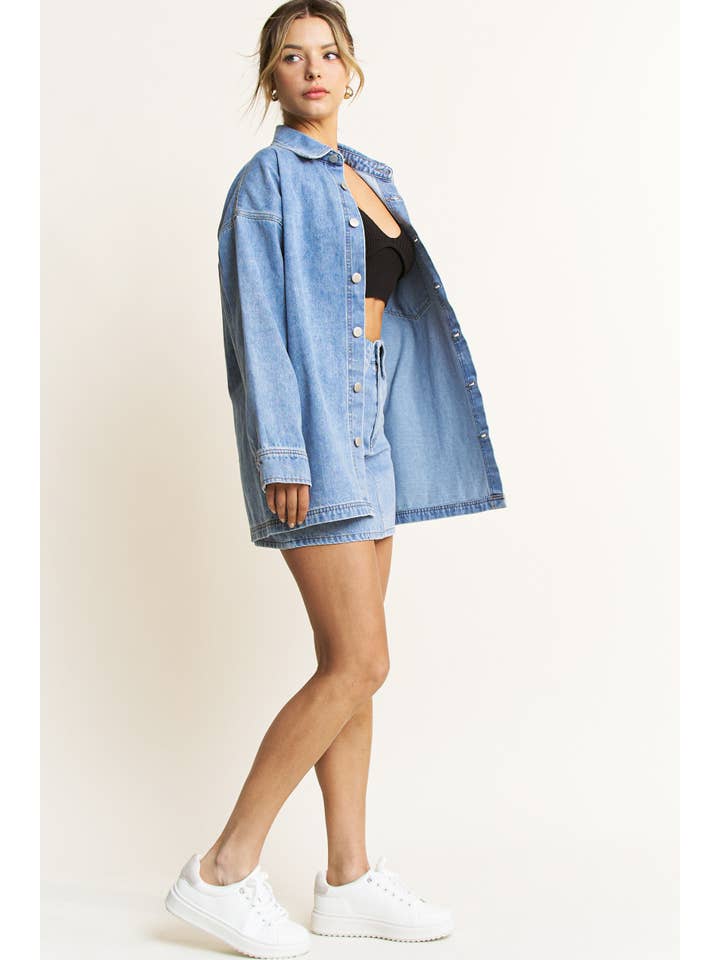 DENIM COOPER JACKET AND SKIRT SET - HQSET0087 for wholesale on Faire4