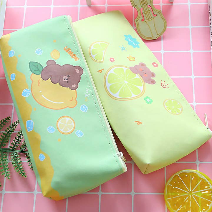 KiddieKickz – wholesale Pencil case/pouch – Creative PU Leather Cartoon Bear Rabbit Pencil Case