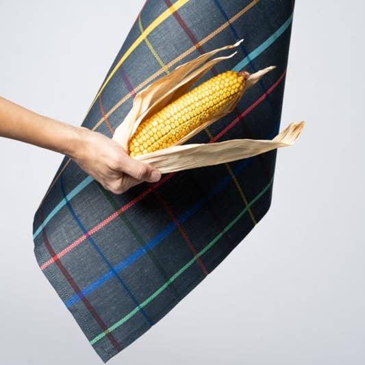 Multicolored Khaki Elisabeth Denim Tea Towel for wholesale on Faire2