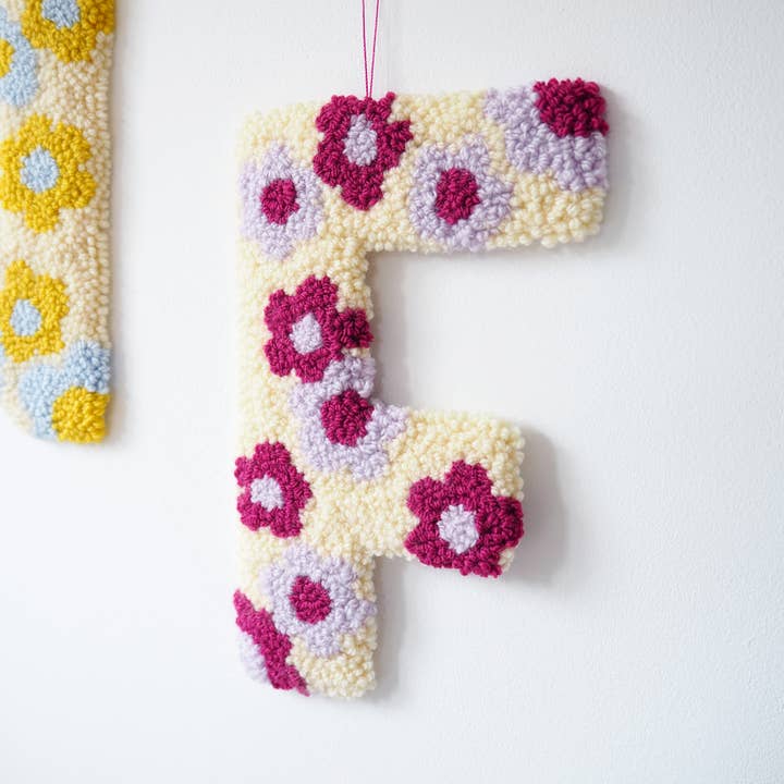 Purple & Lilac Daisy Flower Letter Wall Hanging for wholesale by Brown Betty Blue