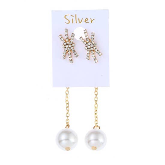 Atlas Fashion - Wholesale Dangle Earrings - JAE27183 - Korean Style Pearl Earring