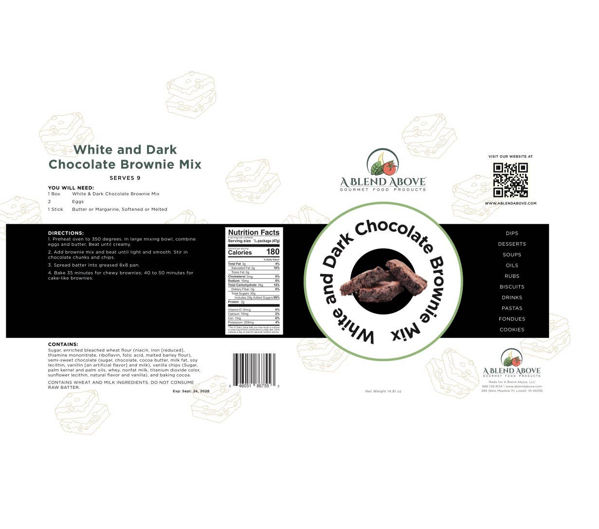 A Blend Above - Wholesale Brownie Mix - White and Dark Chocolate Brownie Mix0