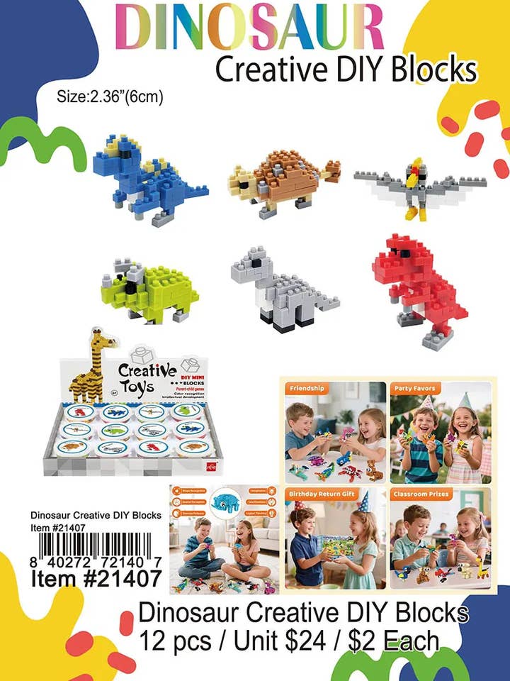 Dinosaur Creative DIY Blocks . for wholesale by Puka Creations