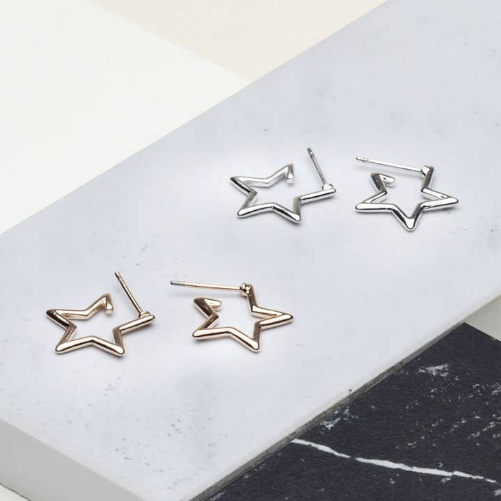 Midnight Star Earrings | Gold Plated | Made in Italy for wholesale by NINA TRA LE NUVOLE