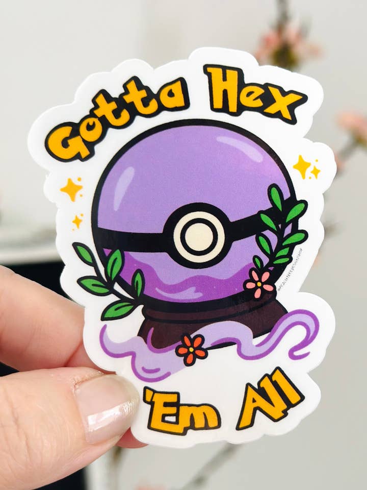 Gotta Hex 'Em All Sticker for wholesale by Peach Tree Design Shop