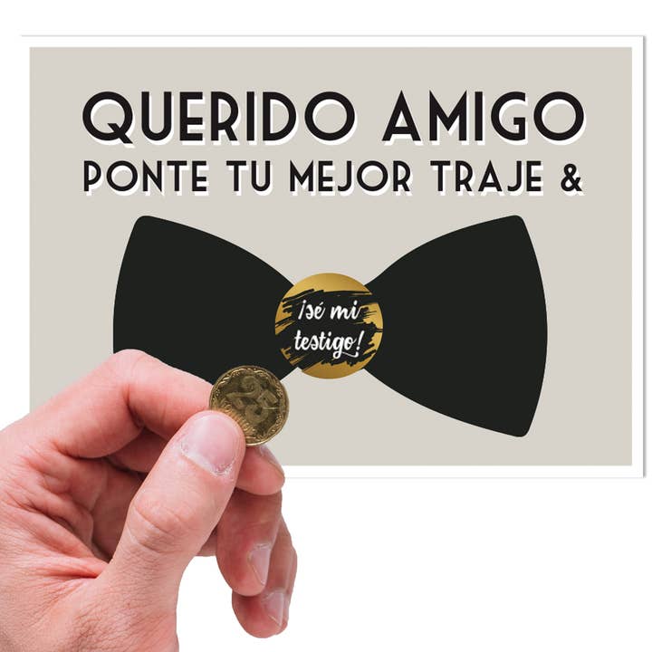 Scratch Card Wedding Witness Request (Bow Tie) for wholesale by Wild Confetti