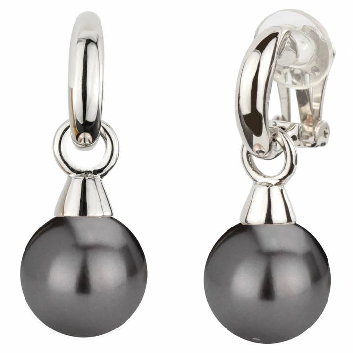 Brincos Traveller Drop - banhados a platina - pérola de 14mm por atacado de Hollander Jewels B.V.