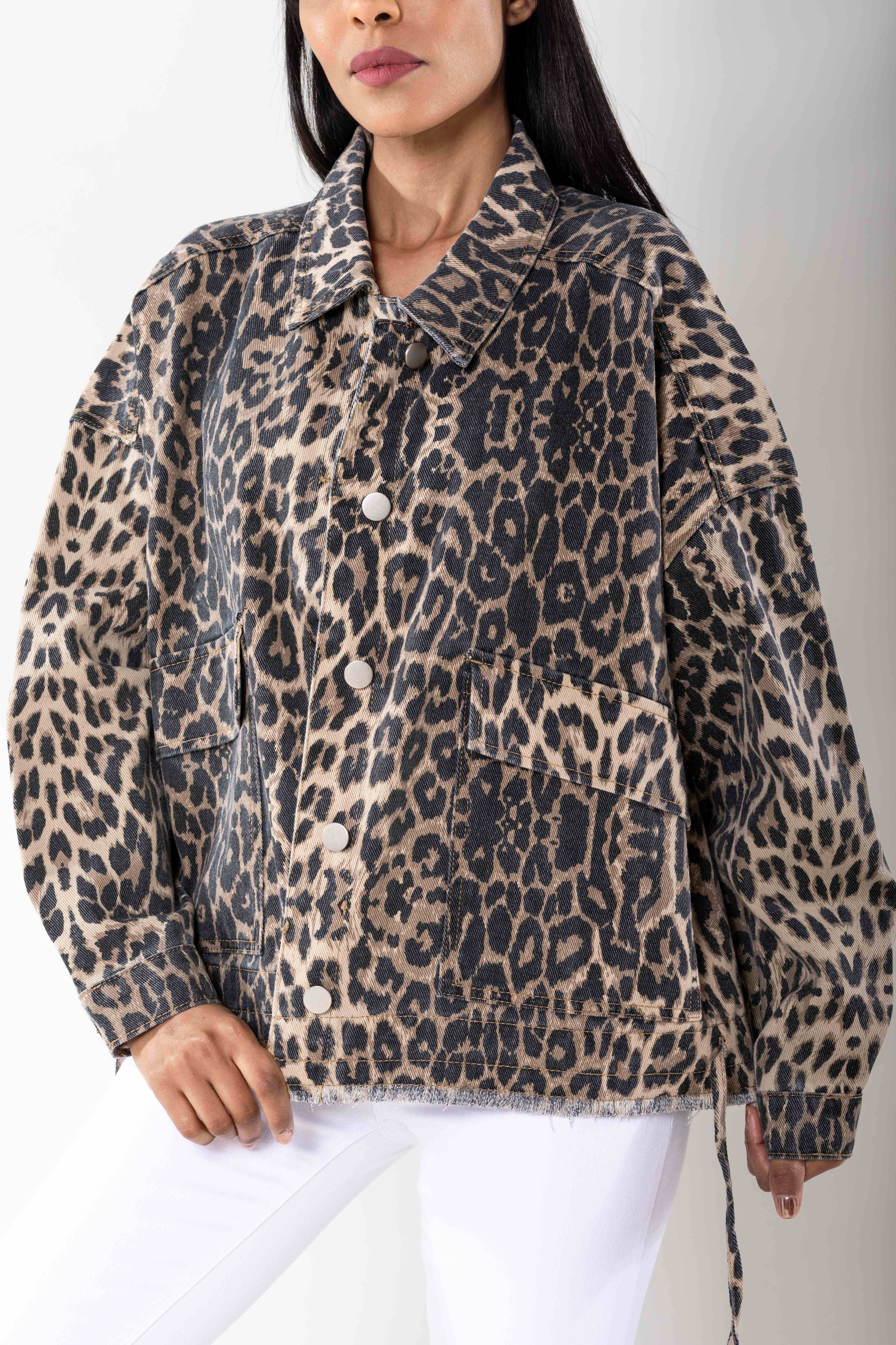 Nina Carter – Casaco de ganga - Mulher por atacado – Casaco de ganga oversized Nina Carter bolsos grandes S56253