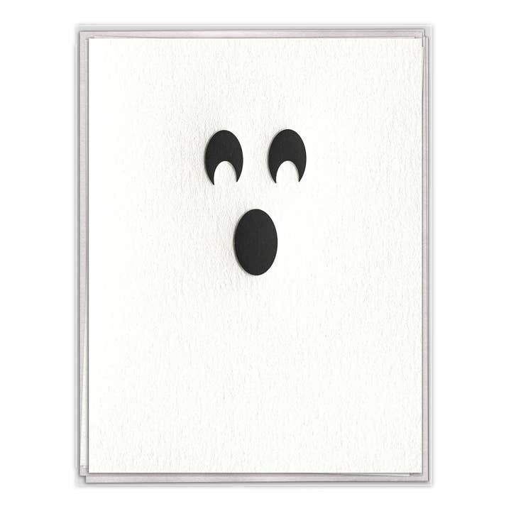 Cute Ghost Halloween Letterpress Greeting Card Boxed Set for wholesale by INK MEETS PAPER