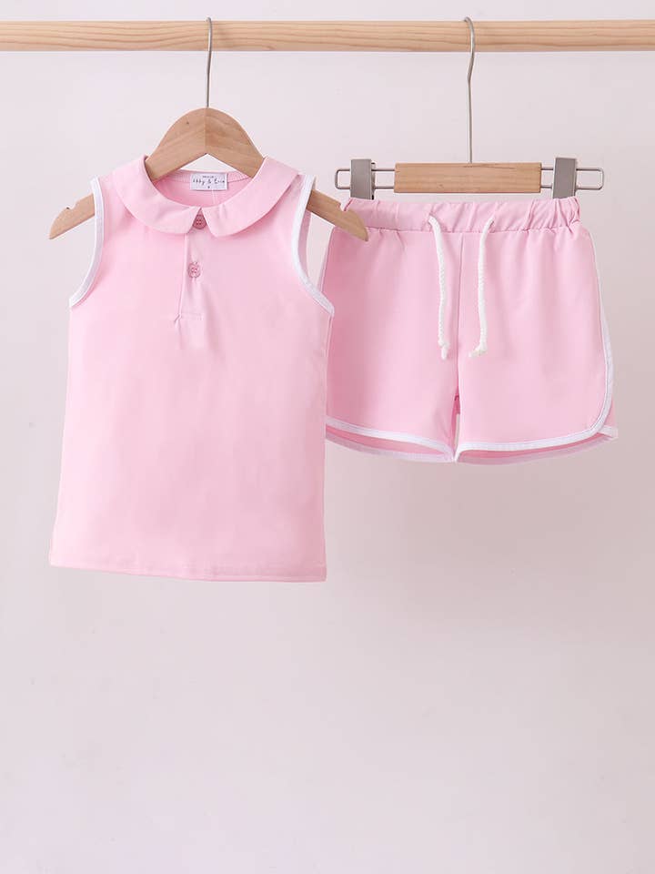 Rosa aktives Shorts-Set für den Großhandel von Aspen Rain Boutique