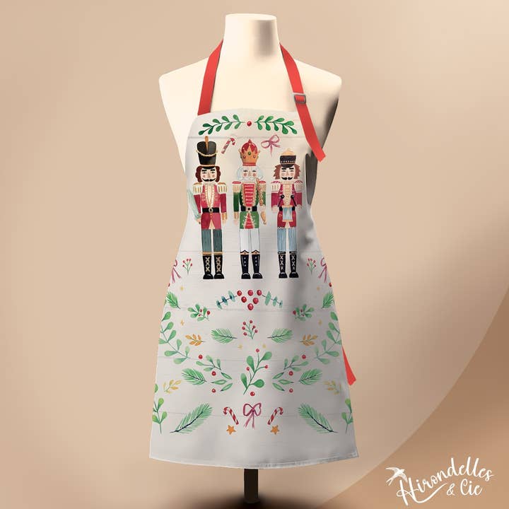 Schürze aus 100% Bio-Baumwolle (GOTS) - Weihnachtszauber für den Großhandel von Hirondelle & Cie