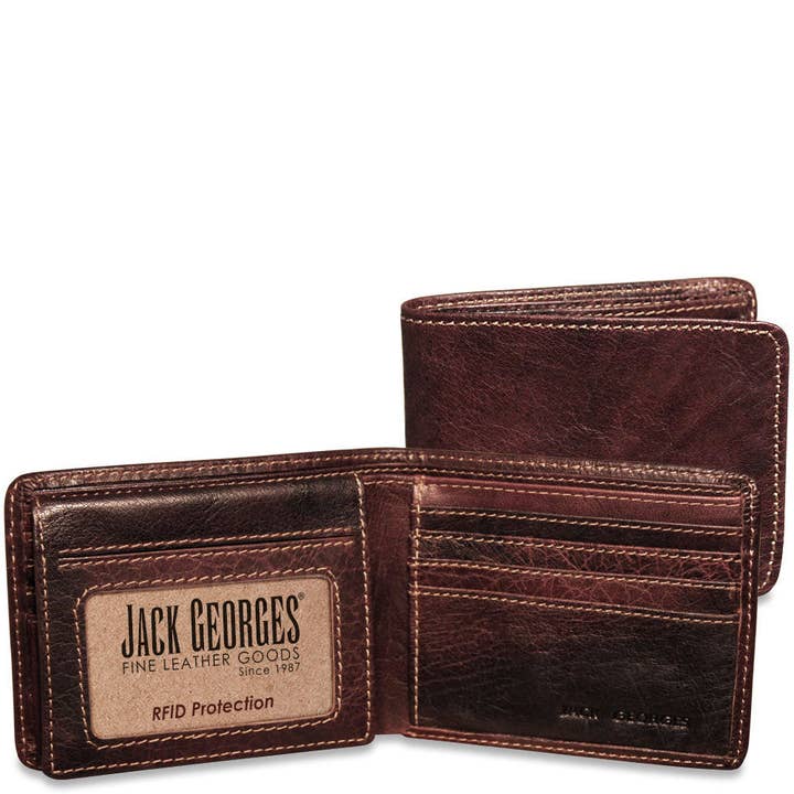 Jack Georges Leather Goods – wholesale Wallet - Men’s – Voyager Bifold Wallet with ID Flap #73021