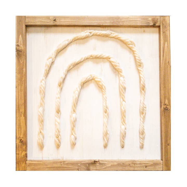 Schild aus Holz mit Regenbogen-Stickerei für den Großhandel von love, Holston